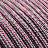 Super reflective paracord 50/50, Burgundy Stripes #RSt004